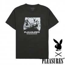 【PLEASURES/プレジャーズ×PLAYBOY/プレイボーイ】TOUGH WASHED T-SHIRT Tシャツ / BLACK ブラック 黒|Tシャツ|PLEASURES