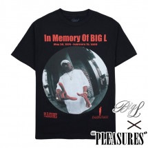 【PLEASURES/プレジャーズ×BIG L/ビッグL】IN MEMORY T-SHIRT Tシャツ / BLACK ブラック 黒|Tシャツ|PLEASURES