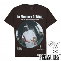 【PLEASURES/プレジャーズ×BIG L/ビッグL】IN MEMORY T-SHIRT Tシャツ / BROWN ブラウン|Tシャツ|PLEASURES