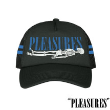【PLEASURES/プレジャーズ】BONES TRUCKER SNAPBACK スナップバックキャップ / BLACK ブラック|帽子|PLEASURES