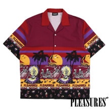 【PLEASURES/プレジャーズ】BEACH BUTTON DOWN 半袖シャツ / BURGUNDY バーガンディー|半袖シャツ|PLEASURES