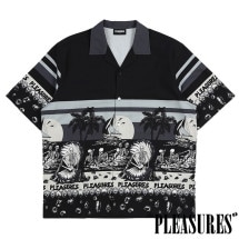 PLEASURES/ץ쥸㡼BEACH BUTTON DOWN Ⱦµ / BLACK ֥å