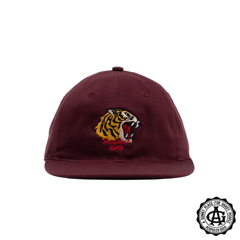 【ACAPULCO GOLD/アカプルコ ゴールド】TIGER 6-PANEL CAP キャップ / BURGUNDY | ACAPULCO ...