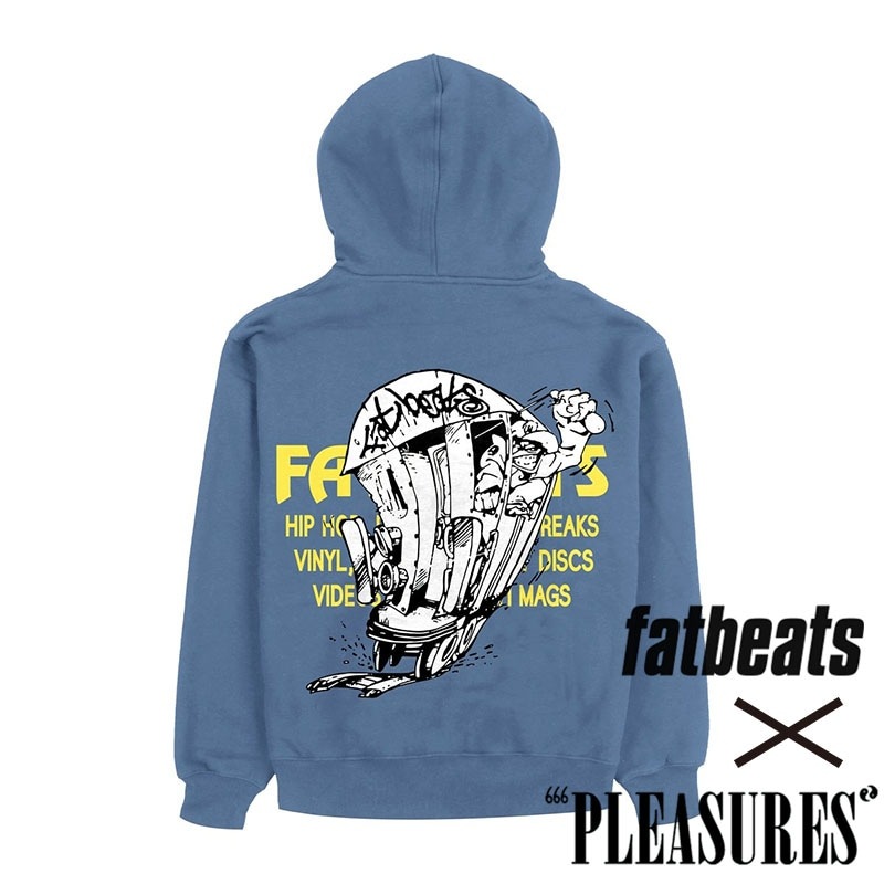PLEASURES/プレジャーズ×FAT BEATS】SECTIONS HOODIE パーカー / STORM PLEASURES/プレジャーズ×FAT BEATS】SECTIONS HOODIE パーカー / STORM