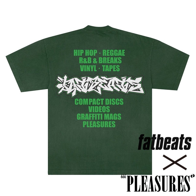 PLEASURES 国内発送 ファット・ビーツ・メルローズTシャツ PLEASURES/プレジャーズ×FAT BEATS】MELROSE T-SHIRT Tシャツ