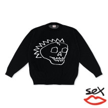 【SEX SKATEBOARDS/セックススケートボード】ELECTRIC SKULL  ニット / BLACK