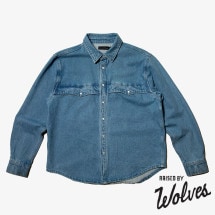 【RAISED BY WOLVES/レイズドバイウルブス】WESTERN OVERSHIRT 長袖シャツ / WASHED DENIM
