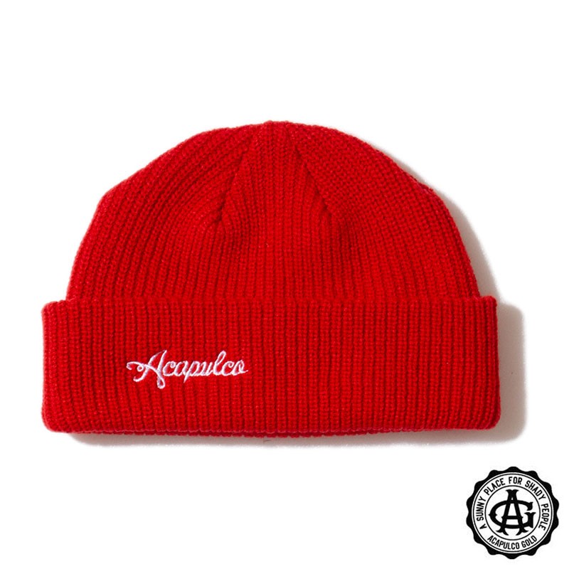 ACAPULCO GOLD/アカプルコ ゴールド】CABLE BEANIE ニット帽 / RED