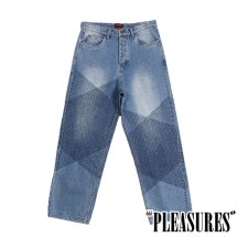 【PLEASURES/プレジャーズ】GRID EMBROIDERED BAGGY JEANS デニムパンツ / INDIGO|パンツ|PLEASURES
