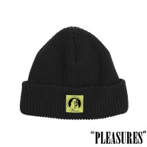 【PLEASURES/プレジャーズ】CRITIC BEANIE ニット帽 / BLACK