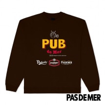 【PAS DE MER/パドゥメ】PUB SWEATSHIRT クルースウェット / BURGUNDY