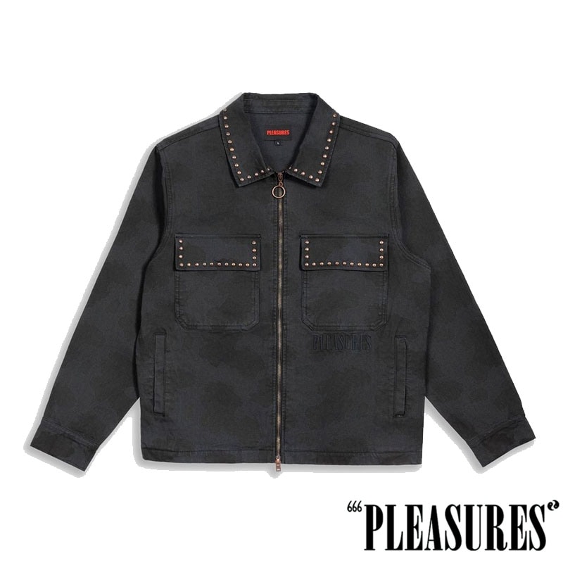 【PLEASURES/プレジャーズ】COWHIDE WORK JACKET ワークジャケット / BLACK | PLEASURES,アウター ...