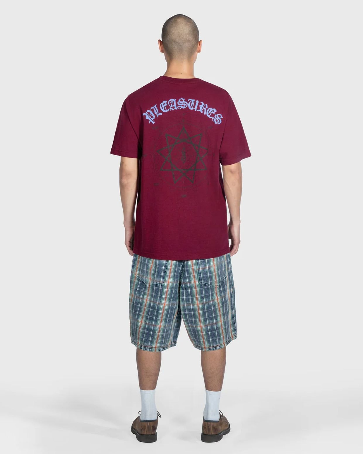 PLEASURES/ץ쥸㡼SLIPKNOT/åץΥåȡCOMPASS T-SHIRT T / BURGUNDY