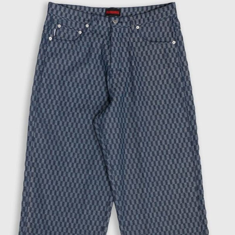 ��PLEASURES/�ץ쥸�㡼����FORMULA BAGGY JEAN �ǥ˥�ѥ�� / INDIGO CHECKER