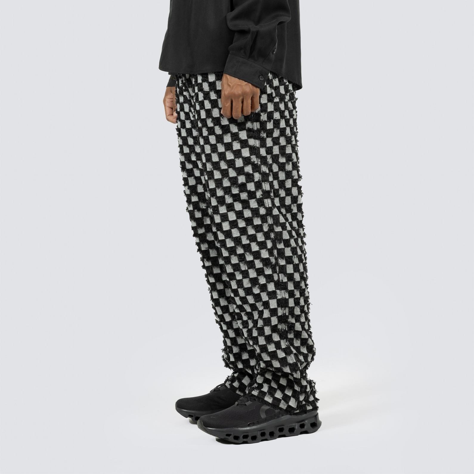 PLEASURES/ץ쥸㡼CURFEW CHECKER WORK PANTS ѥ / BLACK ֥å