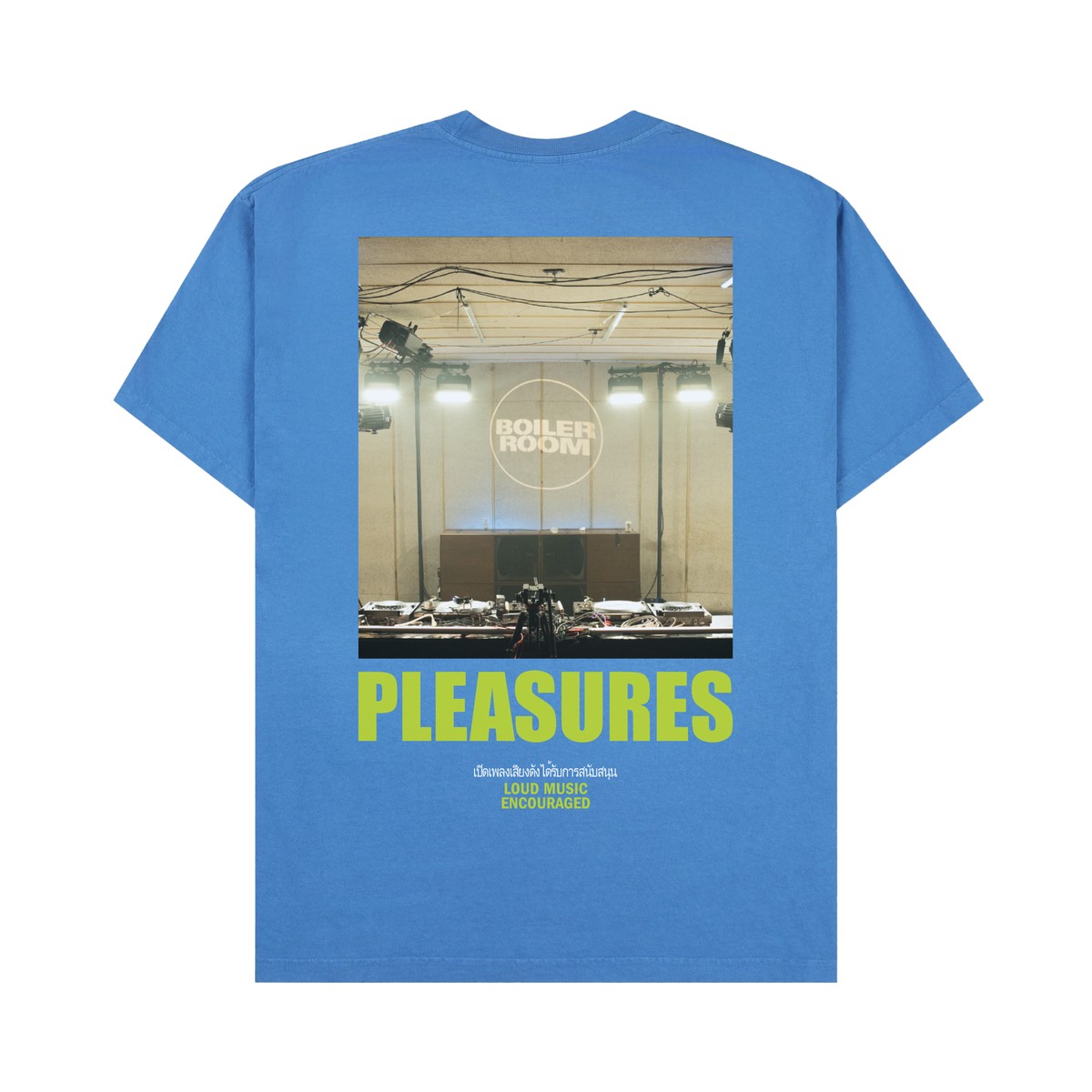 ��PLEASURES/�ץ쥸�㡼����BOILER ROOM��TURNTABLE T-SHIRT T����� / BLUE