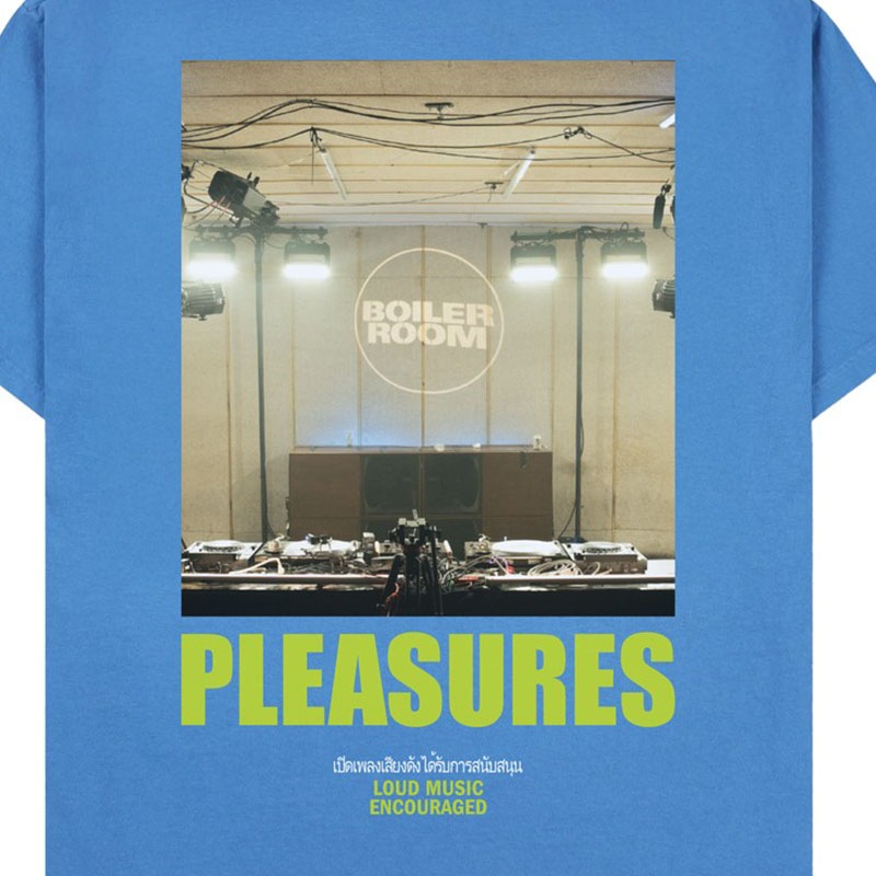 ��PLEASURES/�ץ쥸�㡼����BOILER ROOM��TURNTABLE T-SHIRT T����� / BLUE