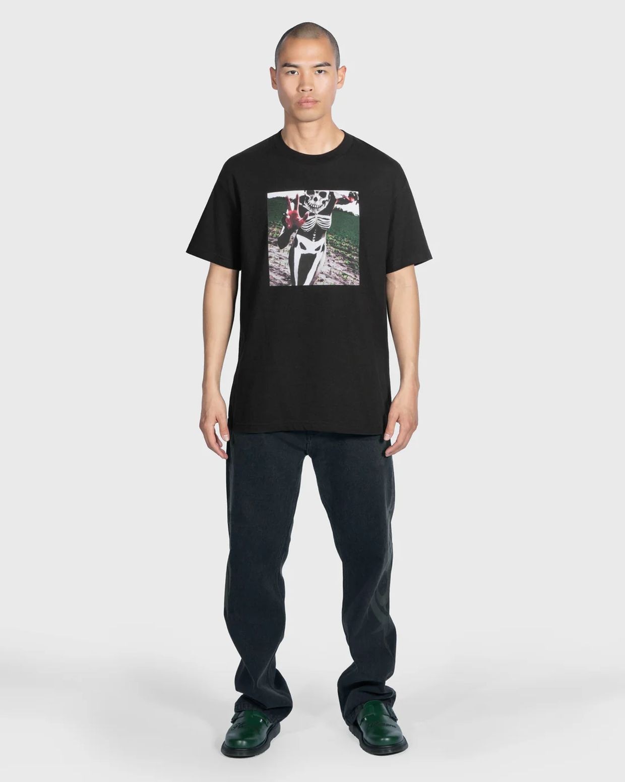 PLEASURES/ץ쥸㡼SLIPKNOT/åץΥåȡSKELETON T-SHIRT T / BLACK