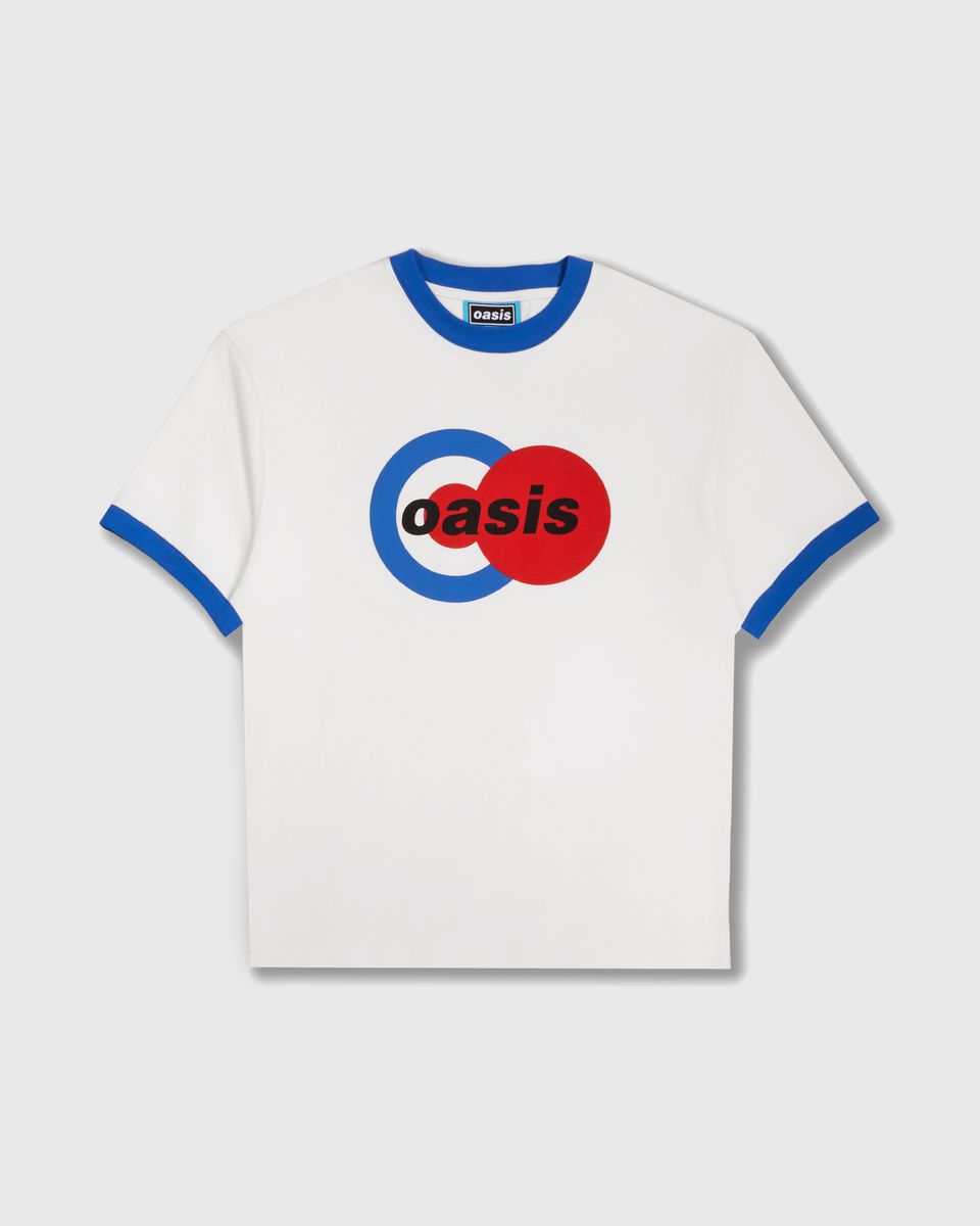 ��PLEASURES/�ץ쥸�㡼����OASIS��1996 RINGER SHIRT T����� / WHITE