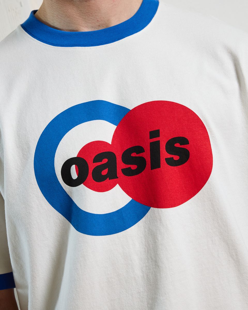 ��PLEASURES/�ץ쥸�㡼����OASIS��1996 RINGER SHIRT T����� / WHITE
