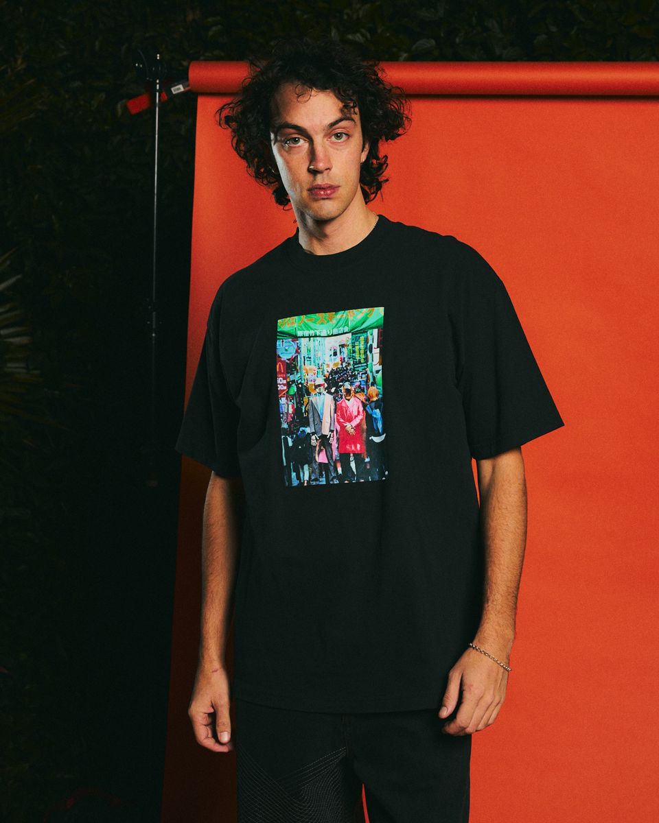 ��PLEASURES/�ץ쥸�㡼����DAFT PUNK/���եȡ��ѥ󥯡�HARAJUKU T-SHIRT T����� / BLACK