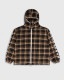 ��PLEASURES/�ץ쥸�㡼����GROOVE ZIP PONCHO HOODIE �ѡ����� / BROWN PLAID