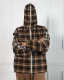 ��PLEASURES/�ץ쥸�㡼����GROOVE ZIP PONCHO HOODIE �ѡ����� / BROWN PLAID