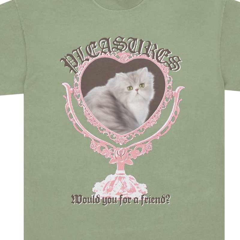 ��PLEASURES/�ץ쥸�㡼����MIRROR T-SHIRT T����� / DESERT GREEN