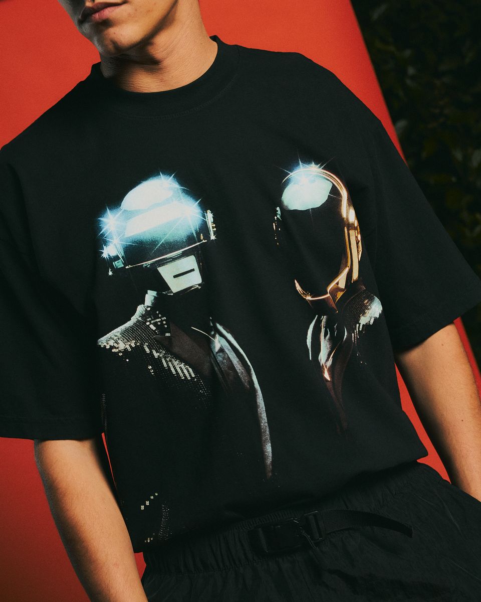 ��PLEASURES/�ץ쥸�㡼����DAFT PUNK/���եȡ��ѥ󥯡�DUO T-SHIRT T����� / BLACK