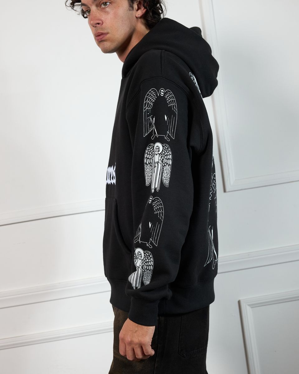 ��PLEASURES/�ץ쥸�㡼����ANGEL DEMON HOODIE �ѡ����� / BLACK