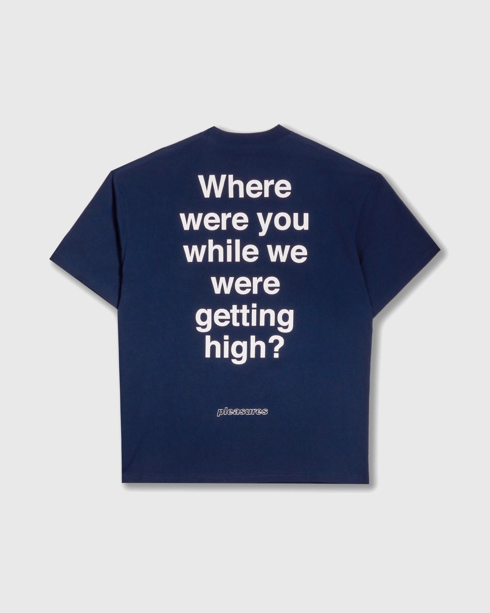 ��PLEASURES/�ץ쥸�㡼����OASIS��QUESTION MARK T-SHIRT T����� / NAVY