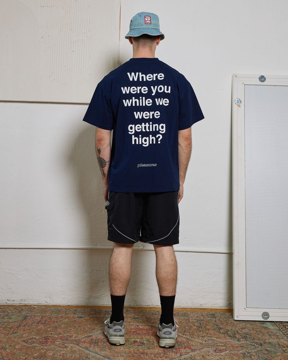 ��PLEASURES/�ץ쥸�㡼����OASIS��QUESTION MARK T-SHIRT T����� / NAVY