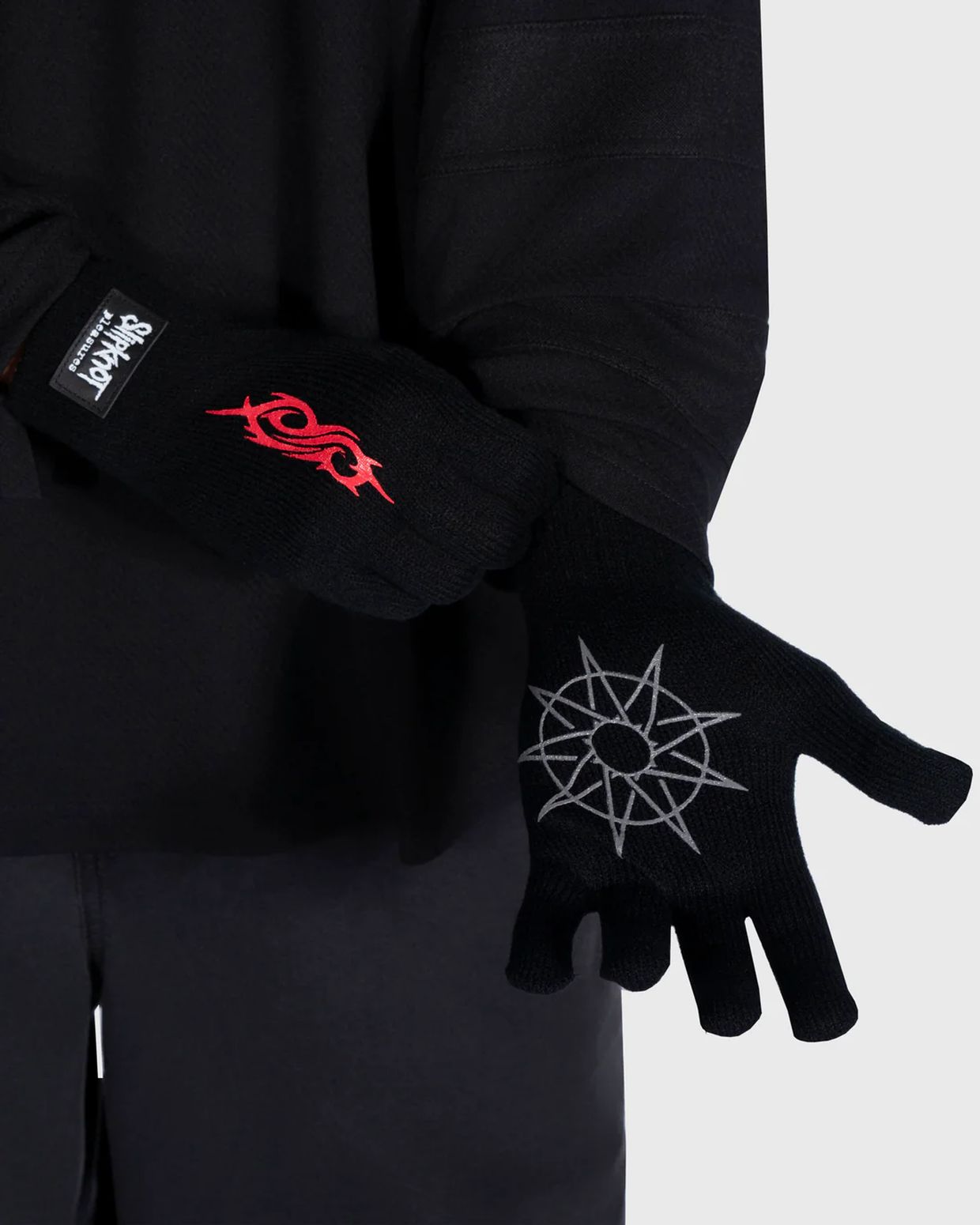 ��PLEASURES/�ץ쥸�㡼����SLIPKNOT/����åץΥåȡ�CULT KNIT GLOVES �������� / BLACK