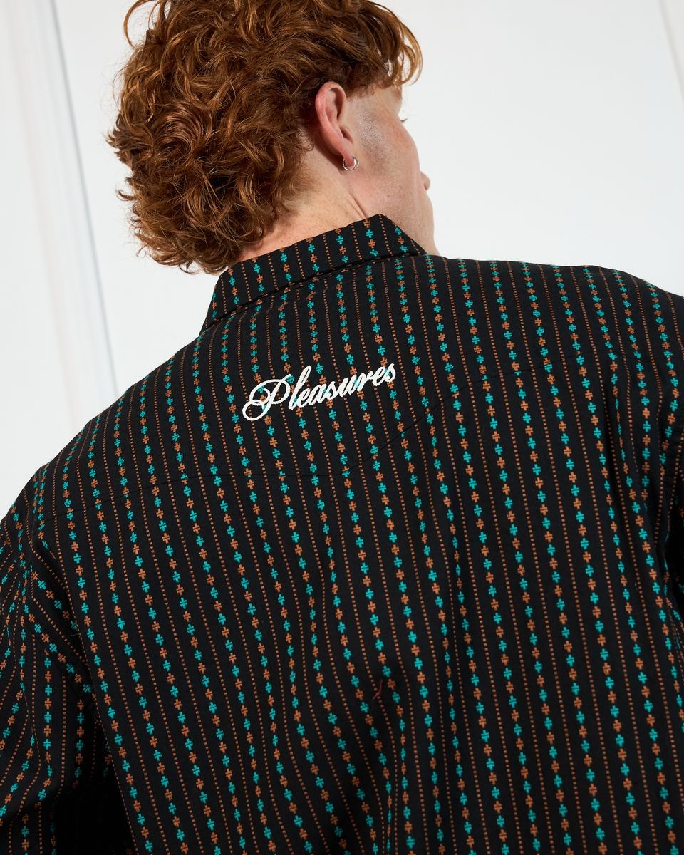 ��PLEASURES/�ץ쥸�㡼����TRIBUTE WESTERN BUTTON UP Ĺµ����� / BLACK