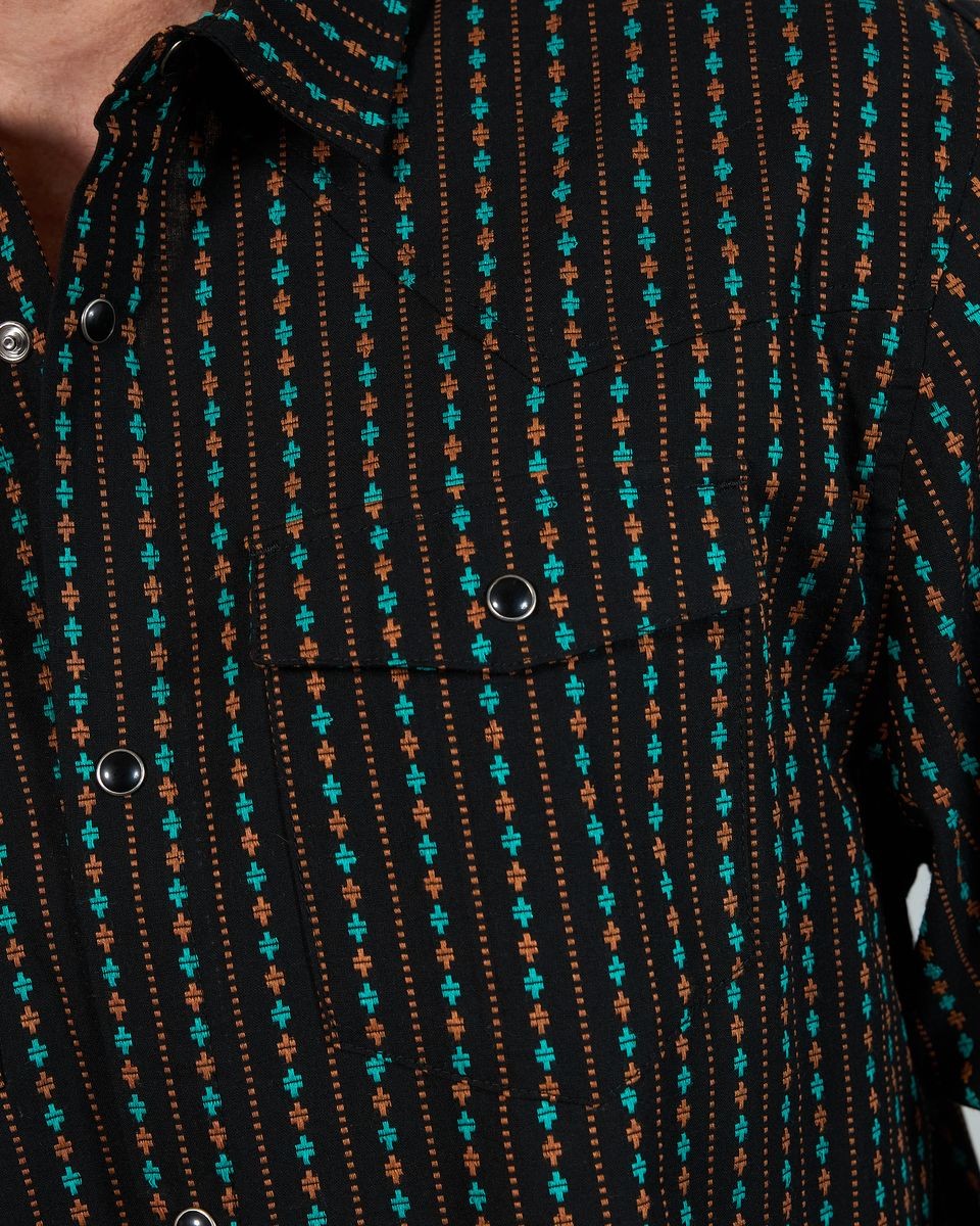 ��PLEASURES/�ץ쥸�㡼����TRIBUTE WESTERN BUTTON UP Ĺµ����� / BLACK