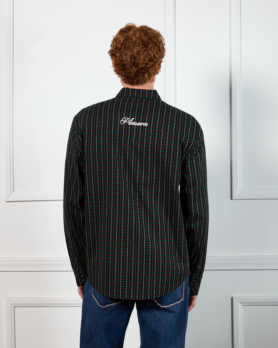 ��PLEASURES/�ץ쥸�㡼����TRIBUTE WESTERN BUTTON UP Ĺµ����� / BLACK