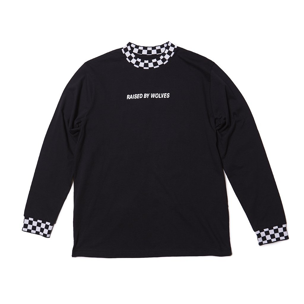 ��RAISED BY WOLVES/�쥤���ɥХ�����֥���CRACK YOUR BRAIN UP LONG SLEEVE T-SHIRT ����T����� / BLACK �֥�å� ��
