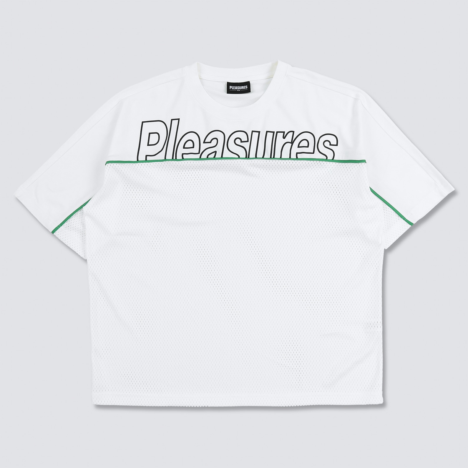 PLEASURES/ץ쥸㡼REVEAL MESH T-SHIRT T / WHITE ۥ磻