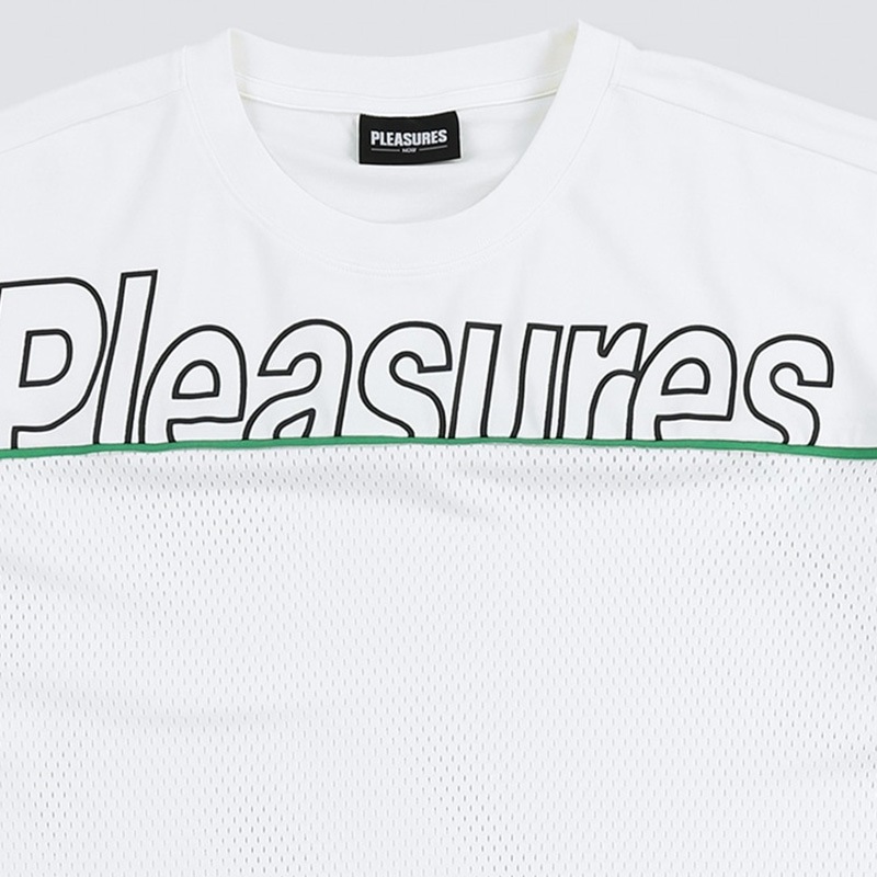 PLEASURES/ץ쥸㡼REVEAL MESH T-SHIRT T / WHITE ۥ磻