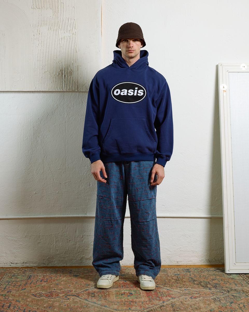 ��PLEASURES/�ץ쥸�㡼����OASIS��KNEBWORTH HOODIE �ѡ����� / NAVY