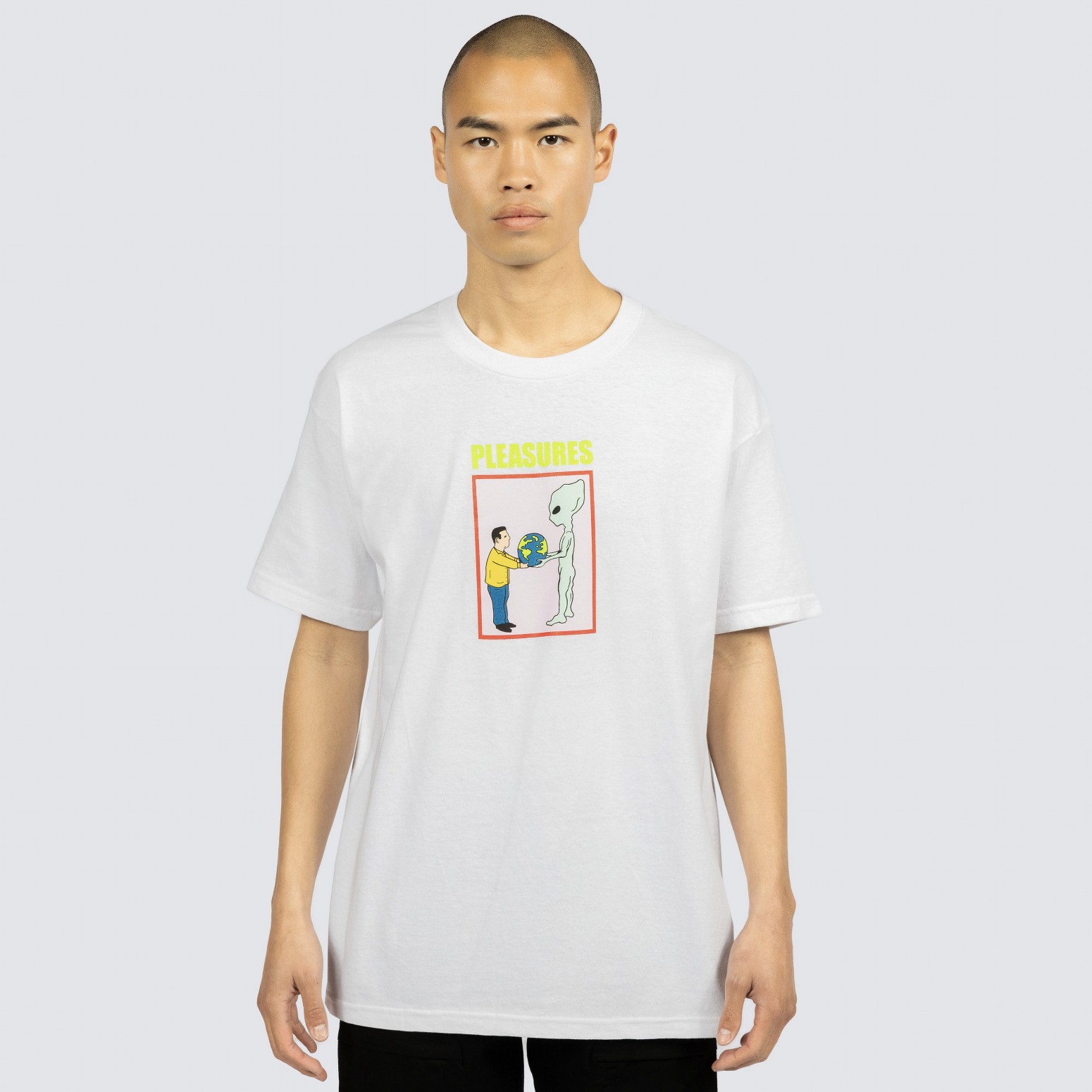 ��PLEASURES/�ץ쥸�㡼����GIFT T-SHIRT T����� / WHITE
