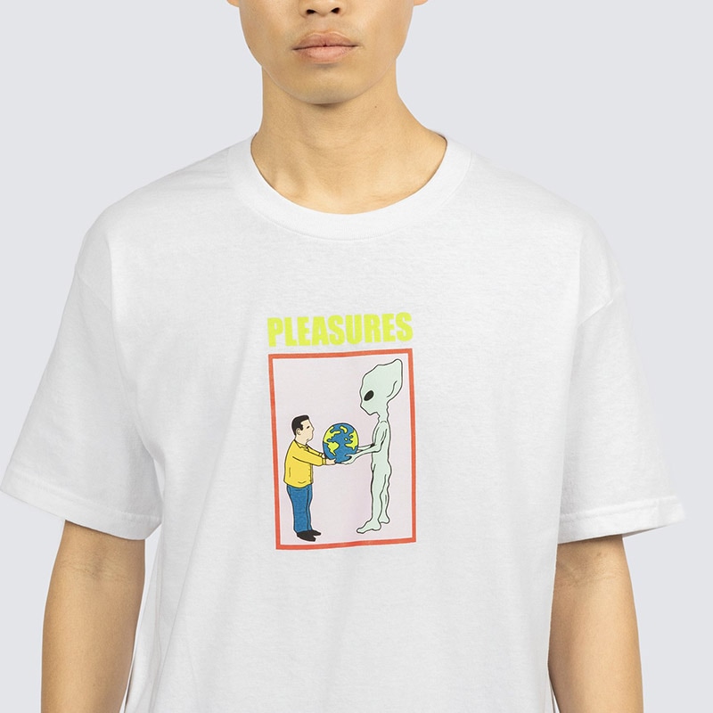 ��PLEASURES/�ץ쥸�㡼����GIFT T-SHIRT T����� / WHITE