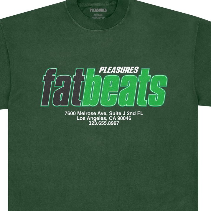 PLEASURES/ץ쥸㡼FAT BEATSMELROSE T-SHIRT T / IVY