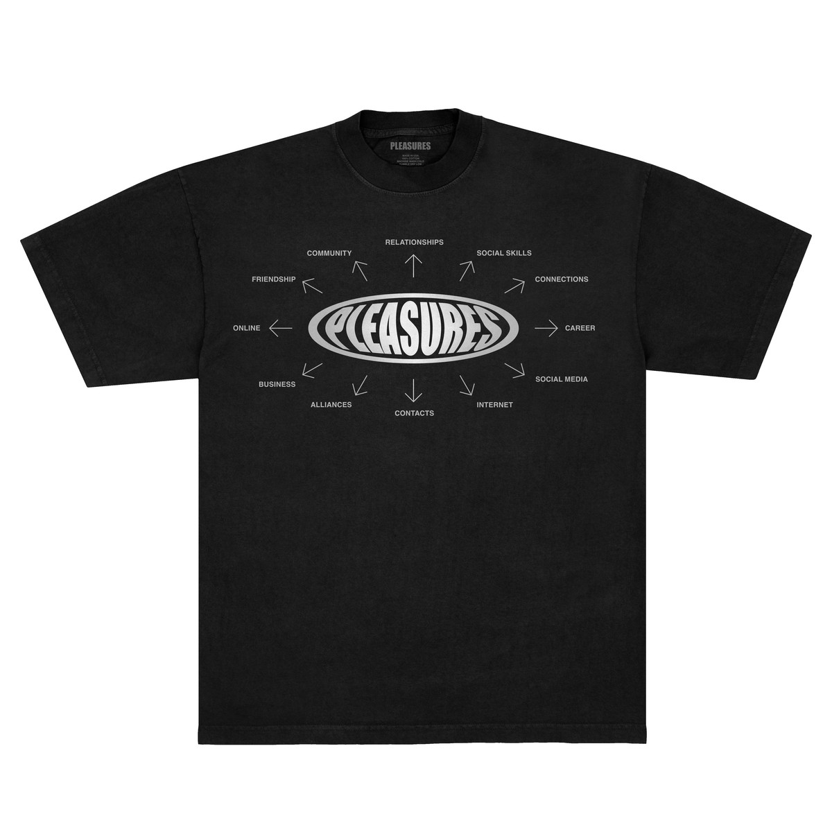 ��PLEASURES/�ץ쥸�㡼����OVERVIEW LOGO T-SHIRT T����� / BLACK