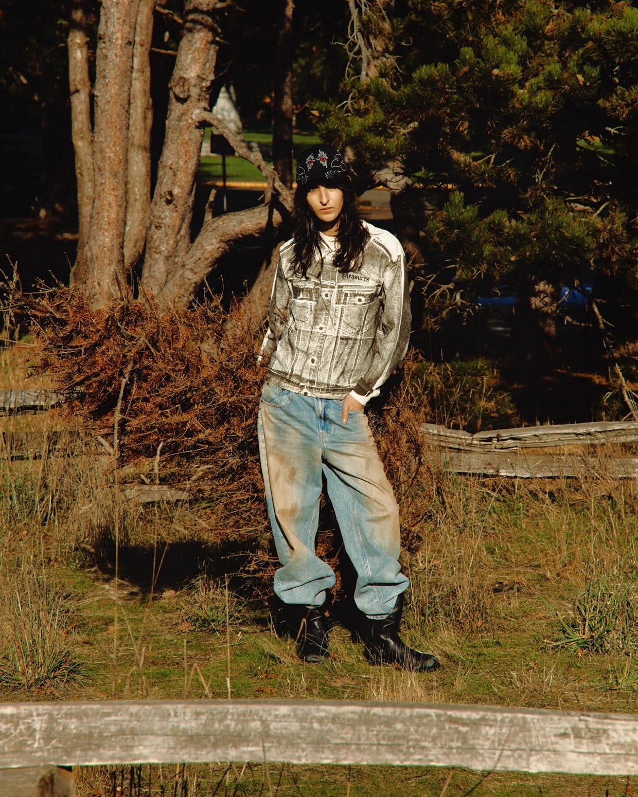 ��PLEASURES/�ץ쥸�㡼����TRUCKER HEAVYWEIGHT LONG SLEEVE SHIRT ĹµT����� / BONE