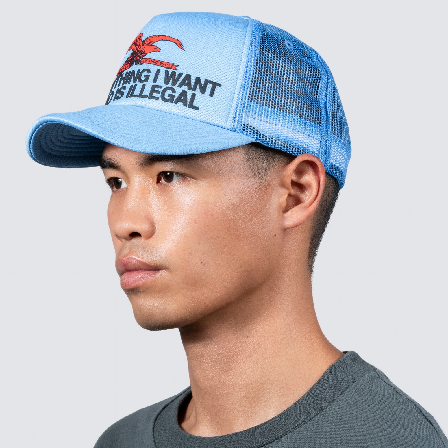 ��PLEASURES/�ץ쥸�㡼����ILLEGAL TRUCKER �ȥ�å�������å� / BLUE