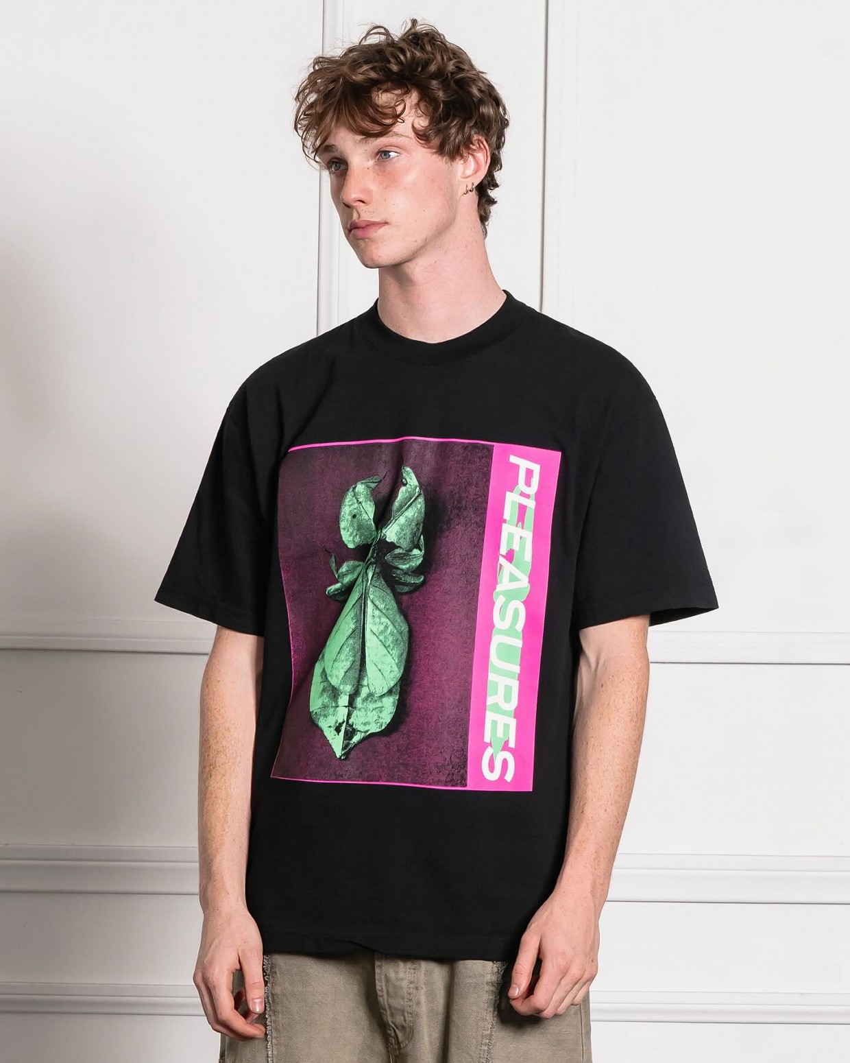PLEASURES/ץ쥸㡼LEAF T-SHIRT T / BLACK