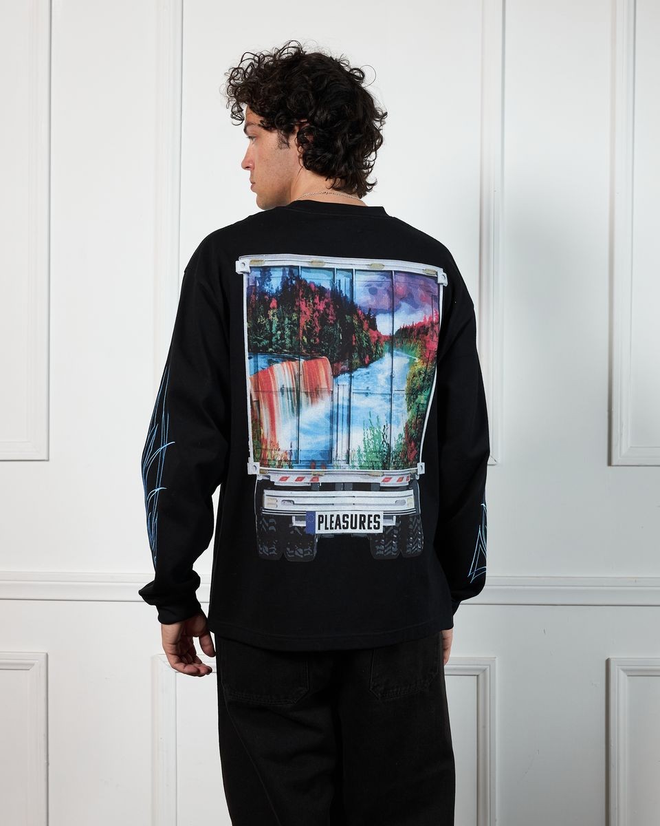 ��PLEASURES/�ץ쥸�㡼����SEMI HEAVYWEIGHT LONG SLEEVE SHIRT ĹµT����� / BLACK