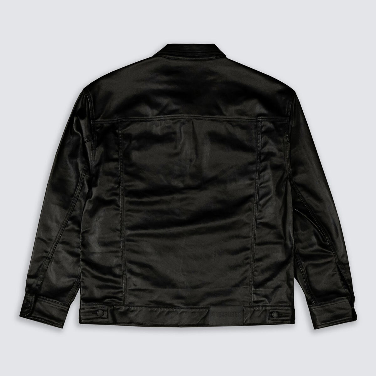 ��PLEASURES/�ץ쥸�㡼����LATEX TRUCKER JACKET �ȥ�å������㥱�å� / BLACK