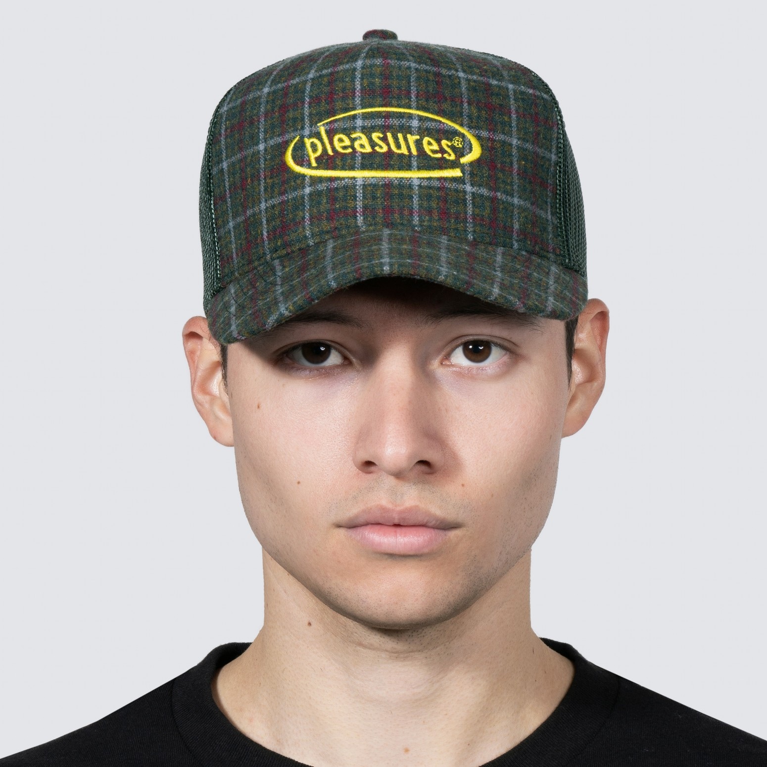 ��PLEASURES/�ץ쥸�㡼����HAPPIER PLAID TRUCKER ����å� / GREEN